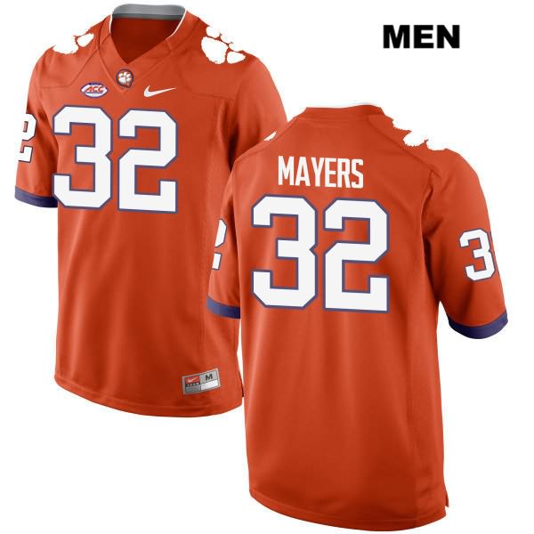 Men's Clemson Tigers #32 Sylvester Mayers Stitched Orange Authentic Style 2 Nike NCAA College Football Jersey EJG7646QZ